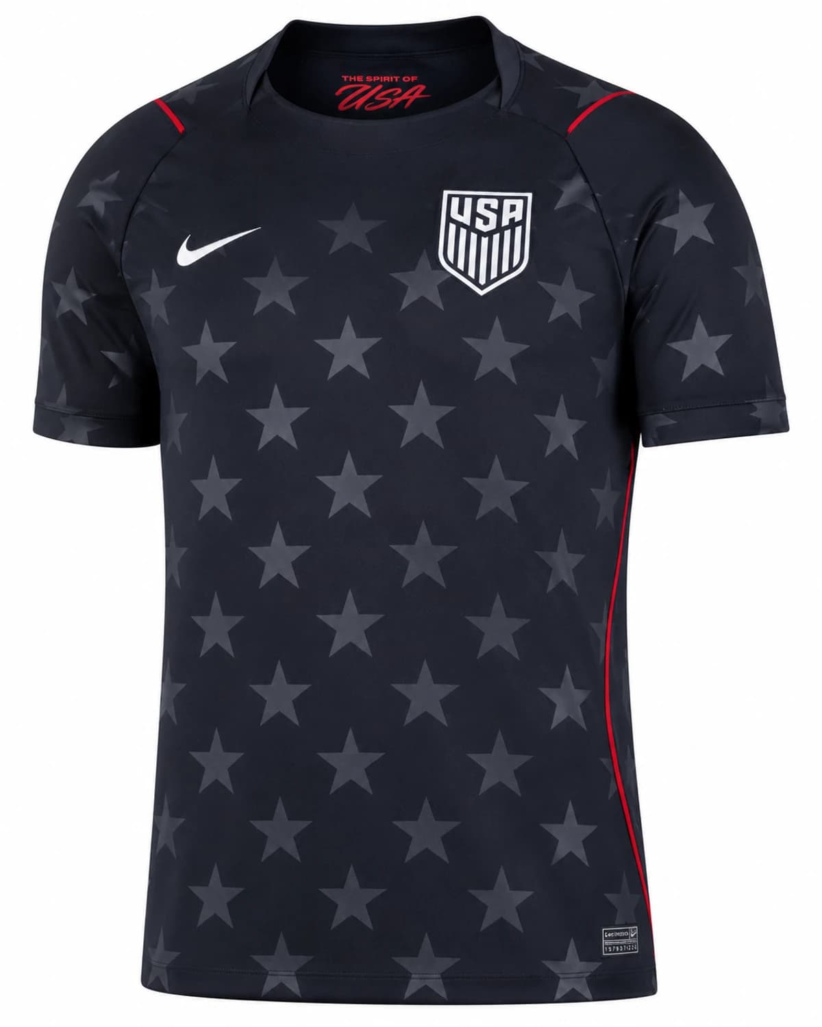 USA jersey in navy with tonal print, viewed from the front